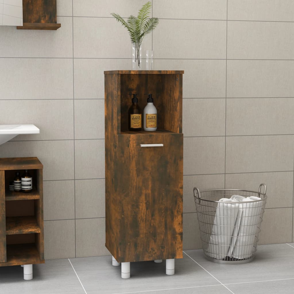 Petrashop  Koupelnová skříňka kouřový dub 30 x 30 x 95 cm kompozitní dřevo