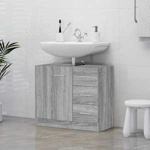 Omarica za umivalnik siva sonoma 63x30x54 cm inženirski les