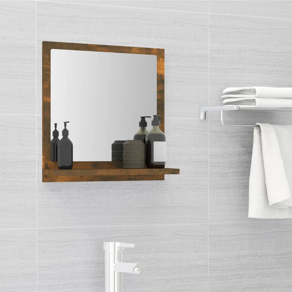 Petrashop  Koupelnové zrcadlo kouřový dub 40x10,5x37 cm kompozitní dřevo
