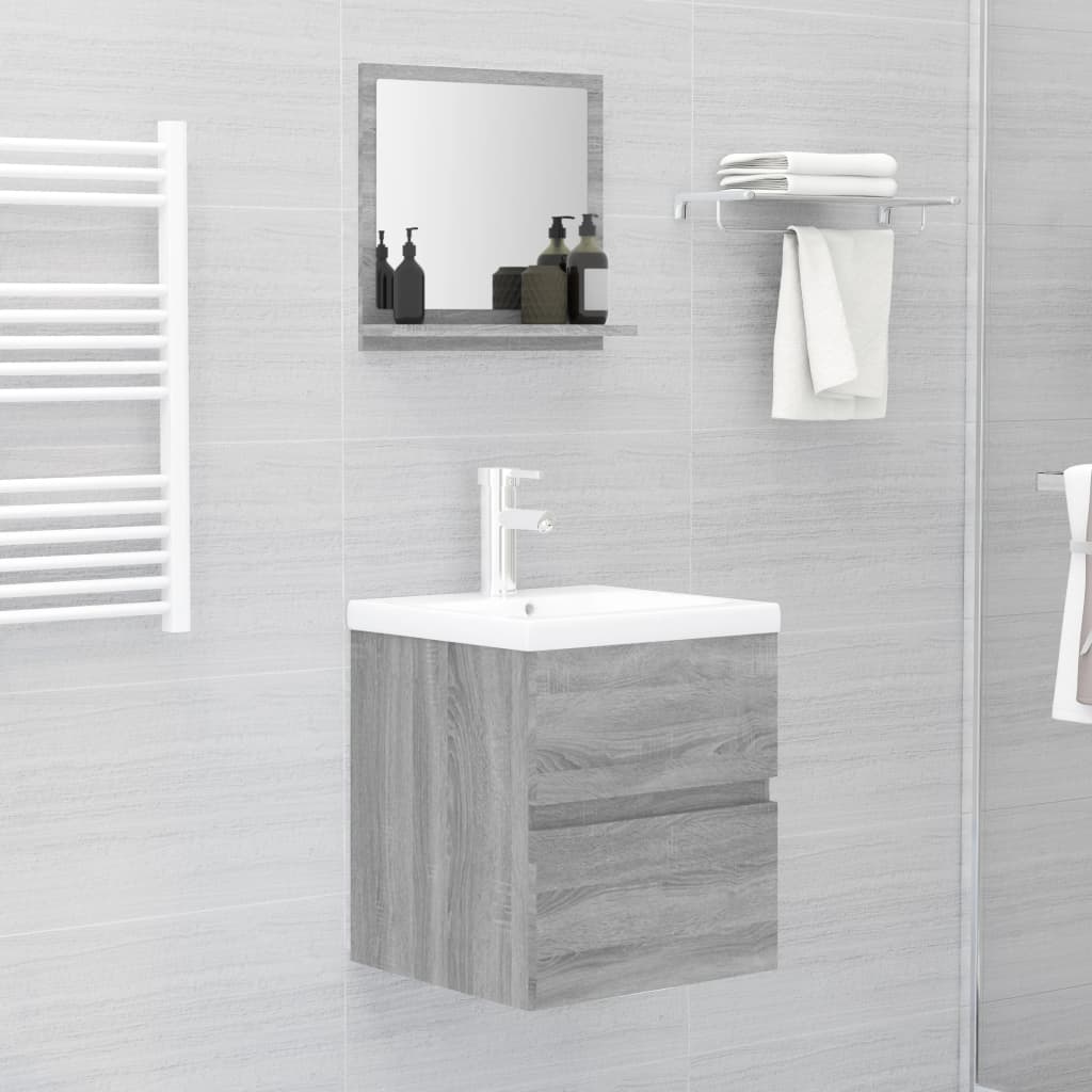 Badspiegel Grau Sonoma 40x10,5x37 cm Holzwerkstoff | Stepinfit.de