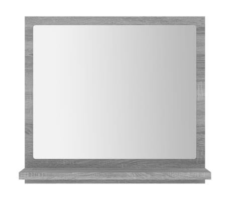 vidaXL Огледало за баня, сив сонома, 40x10,5x37 см, инженерно дърво