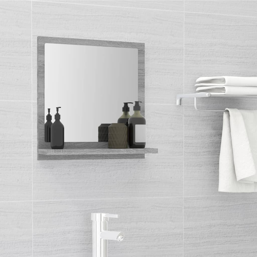 Badspiegel Grau Sonoma 40x10,5x37 cm Holzwerkstoff | Stepinfit.de