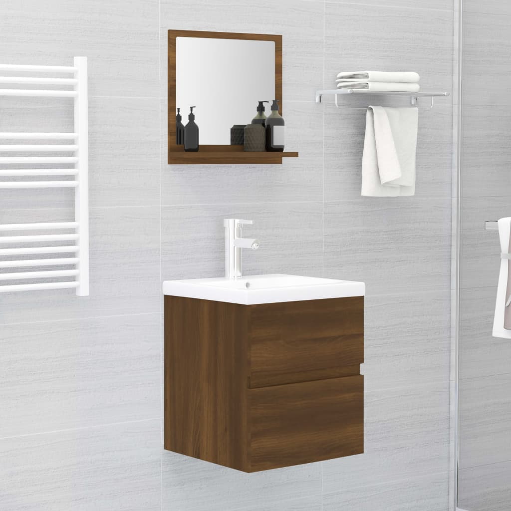  Kúpeľňové zrkadlo hnedý dub 40x10,5x37 cm spracované drevo