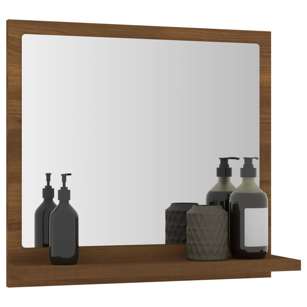 Badspiegel Braun Eichen-Optik 40x10,5x37 cm Holzwerkstoff | Stepinfit