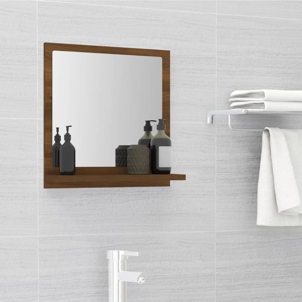 vida XL Badspiegel Braun Eichen-Optik 40x 10,5x 37 cm Holzwerkstoff