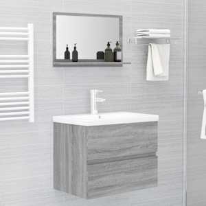 Koupelnové zrcadlo šedé sonoma 60x10,5x37 cm kompozitní dřevo - obrázek 5
