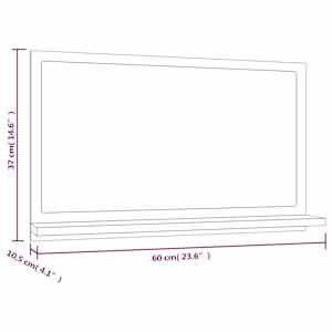 Koupelnové zrcadlo šedé sonoma 60x10,5x37 cm kompozitní dřevo - obrázek 8