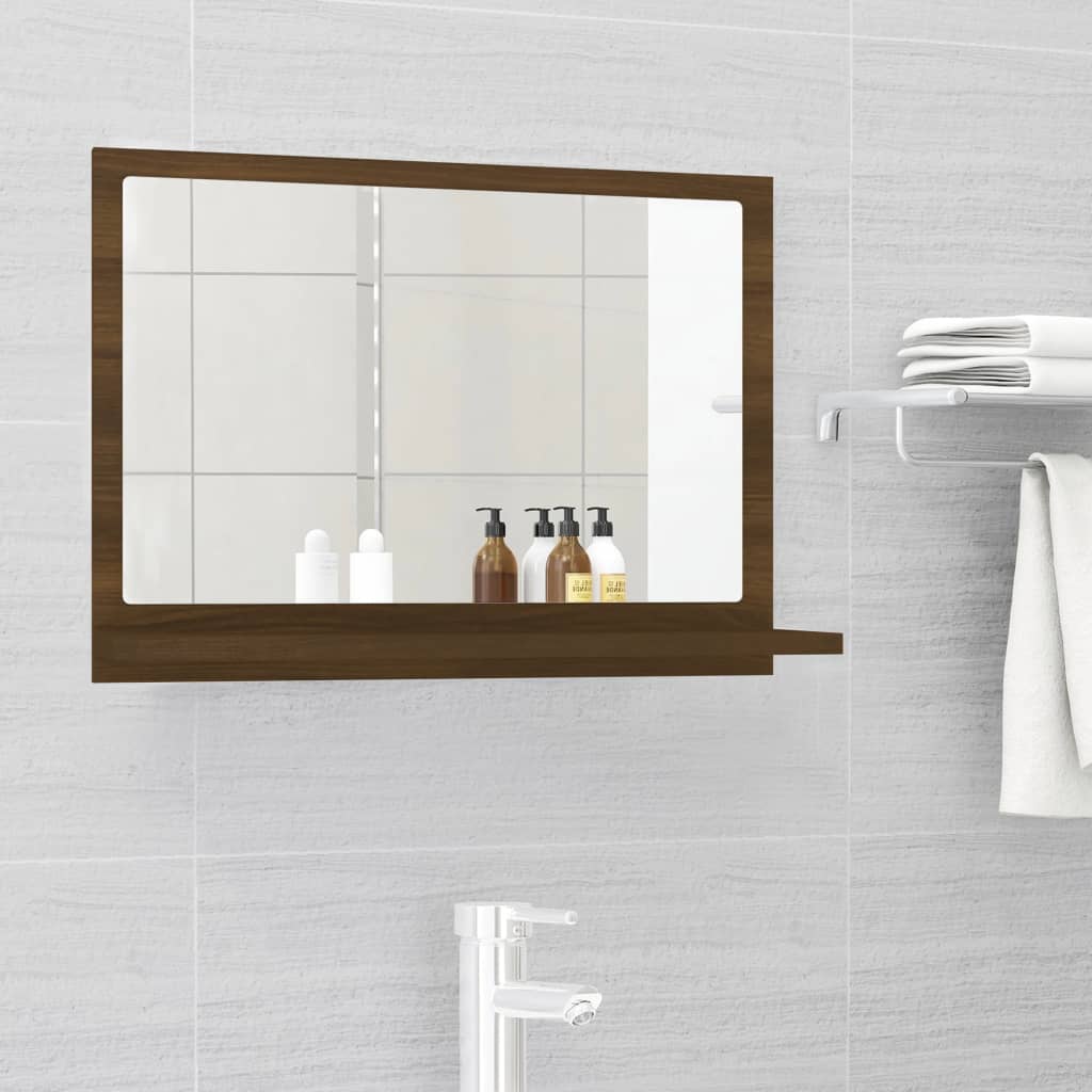 Petrashop  Koupelnové zrcadlo hnědý dub 60x10,5x37 cm kompozitní dřevo