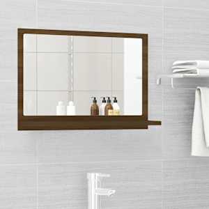Koupelnové zrcadlo hnědý dub 60x10,5x37 cm kompozitní dřevo - obrázek 1