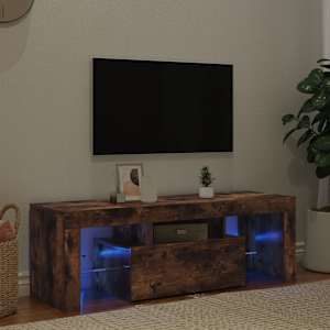 TV skříňka s LED osvětlením kouřový dub 120 x 35 x 40 cm - obrázek 3