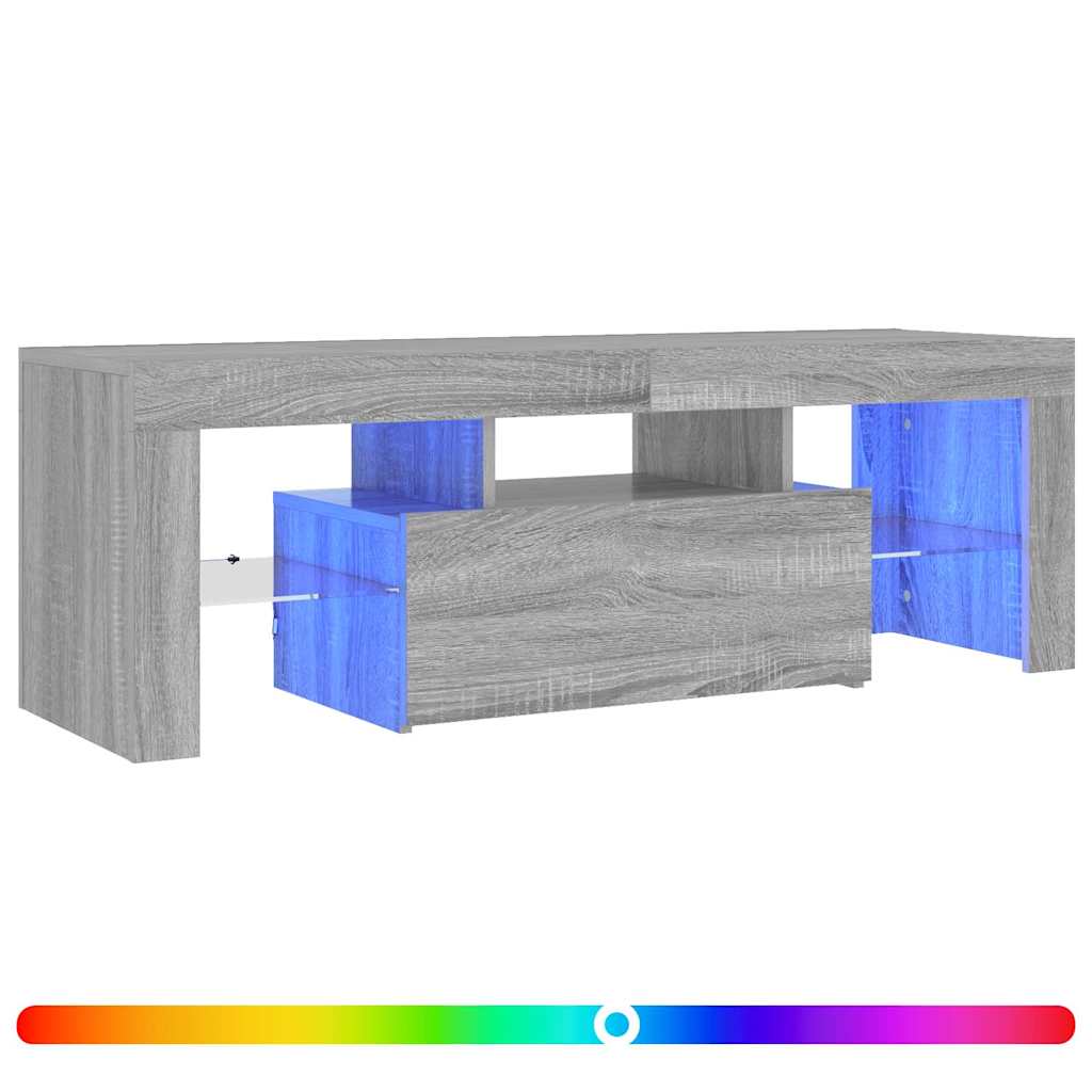 vidaXL TV skříňka s LED osvětlením šedá sonoma 120 x 35 x 40 cm