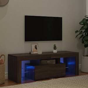 TV skříňka s LED osvětlením hnědý dub 120 x 35 x 40 cm - obrázek 3