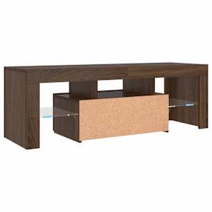 TV skříňka s LED osvětlením hnědý dub 120 x 35 x 40 cm - obrázek 8