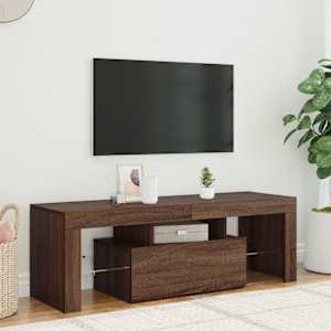 TV skříňka s LED osvětlením hnědý dub 120 x 35 x 40 cm - obrázek 1