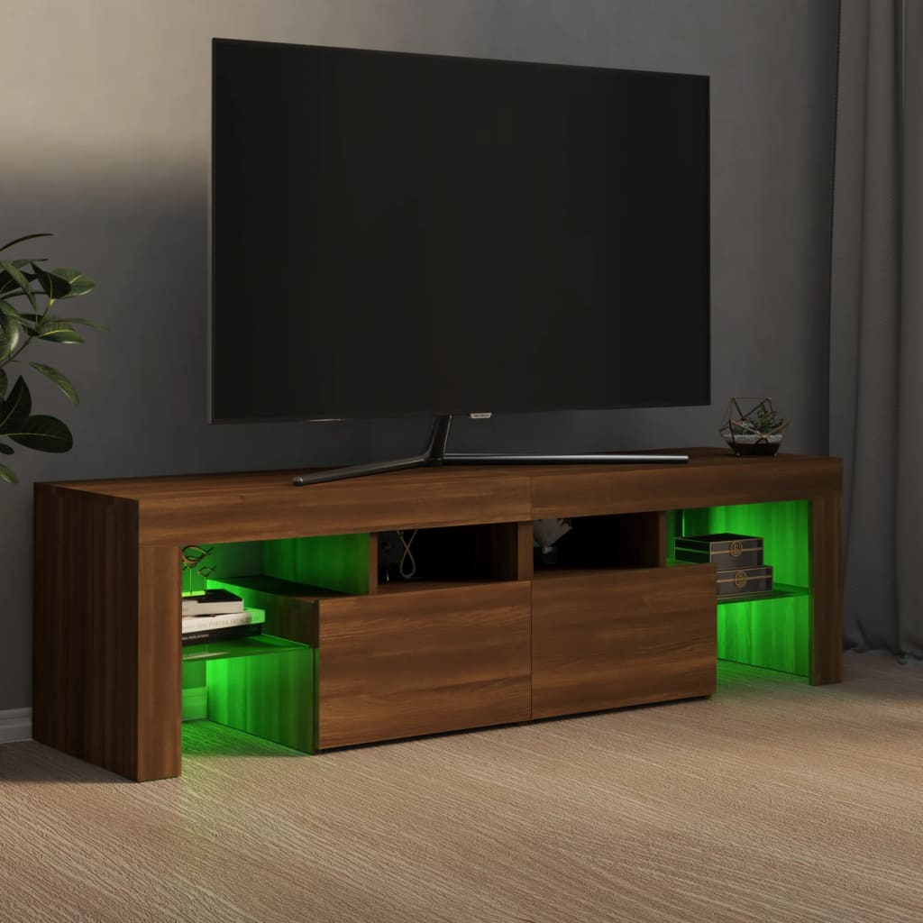 TV skříňka s LED osvětlením Hnědý dub 140 x 36,5 x 40 cm