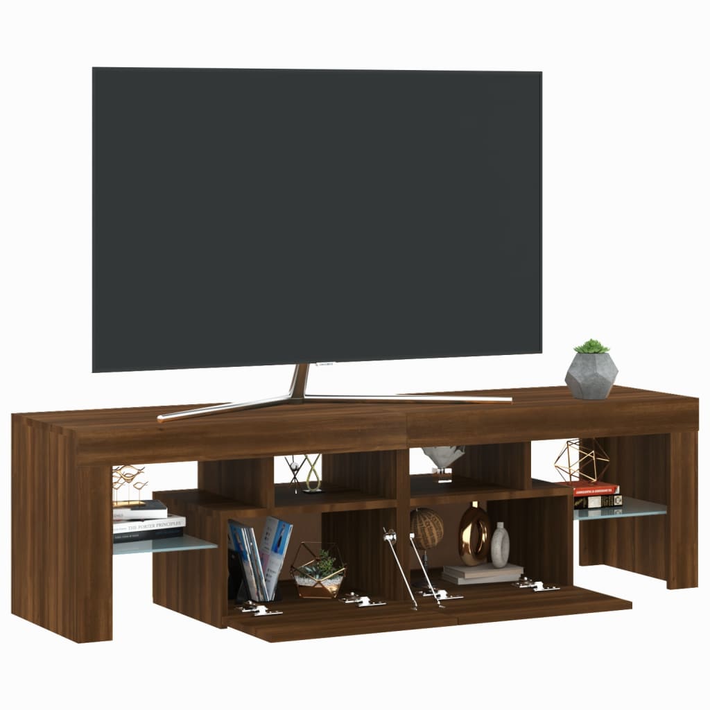 TV skříňka s LED osvětlením Hnědý dub 140 x 36,5 x 40 cm