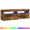 vidaXL telerialus LED-tuledega, suitsutatud tamm, 120 x 35 x 40 cm
