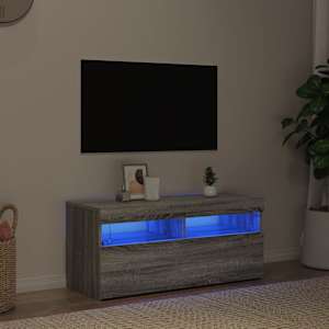 TV skříňka s LED osvětlením šedá sonoma 90 x 35 x 40 cm - obrázek 3