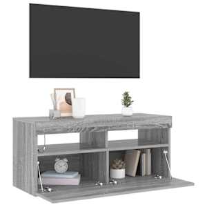 TV skříňka s LED osvětlením šedá sonoma 90 x 35 x 40 cm - obrázek 4