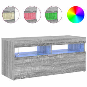 TV skříňka s LED osvětlením šedá sonoma 90 x 35 x 40 cm - obrázek 5