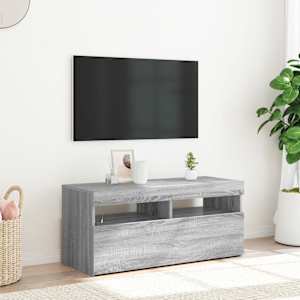 TV omarica z LED lučkami siva sonoma 90x35x40 cm