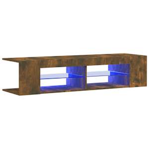TV skříňka s LED osvětlením kouřový dub 135 x 39 x 30 cm - obrázek 2