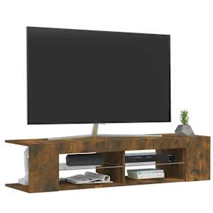 TV skříňka s LED osvětlením kouřový dub 135 x 39 x 30 cm - obrázek 6