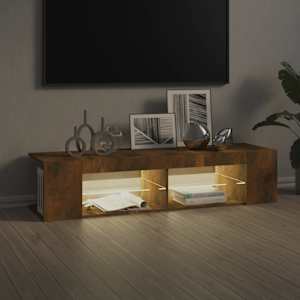 TV skříňka s LED osvětlením kouřový dub 135 x 39 x 30 cm - obrázek 9