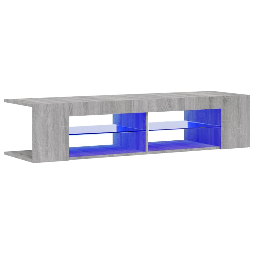 Thumbnail - vidaXL TV-Schrank mit LED-Leuchten Grau Sonoma 135x39x30 cm