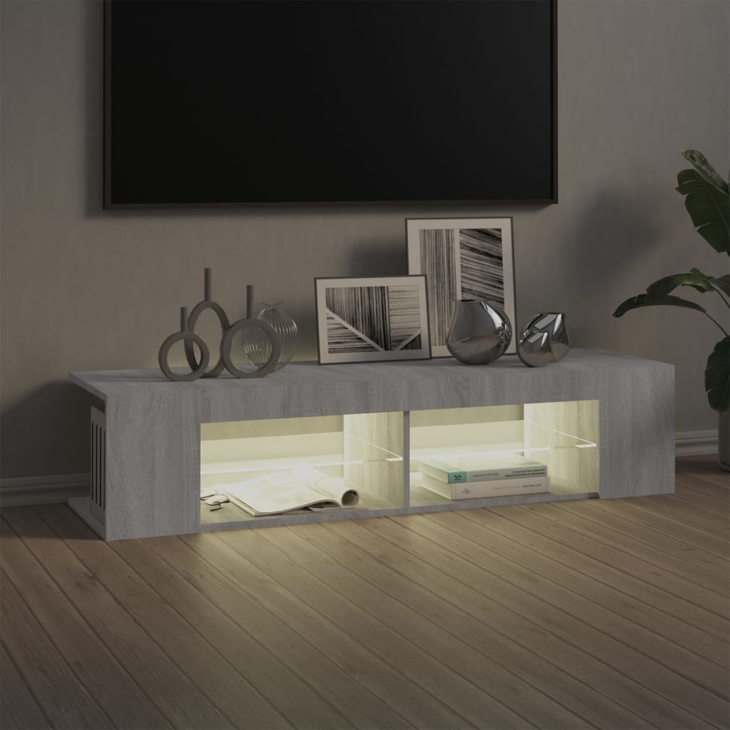 vidaXL Tv-meubel met LED-verlichting 135x39x30 cm grijs sonoma eiken, foto 4