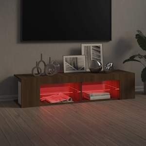 TV skříňka s LED osvětlením hnědý dub 135 x 39 x 30 cm - obrázek 8