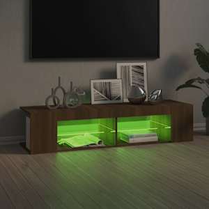 TV skříňka s LED osvětlením hnědý dub 135 x 39 x 30 cm - obrázek 9