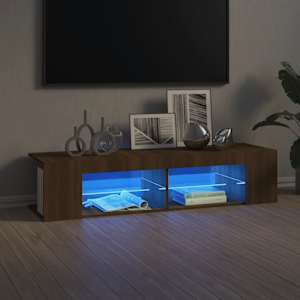 TV skříňka s LED osvětlením hnědý dub 135 x 39 x 30 cm - obrázek 1