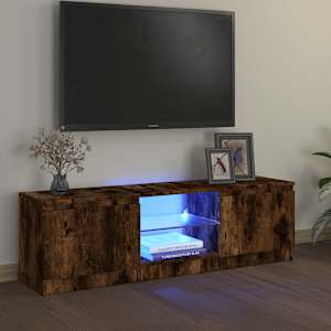 TV skříňka s LED osvětlením kouřový dub 120 x 30 x 36 cm - obrázek 1