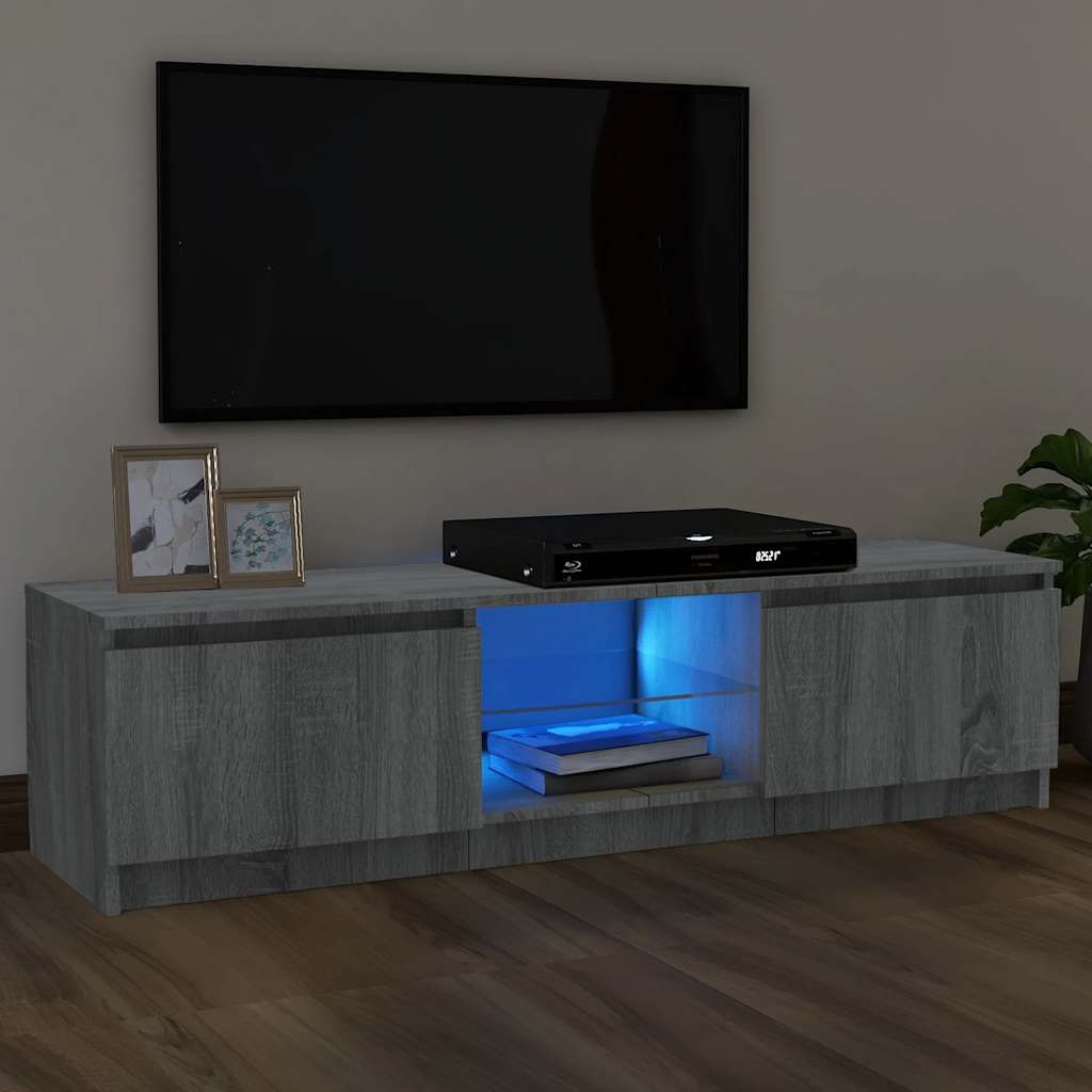 vidaXL Szafka pod TV z LED, szary db sonoma, 120x30x36 cm