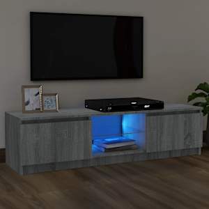 TV omarica z LED lučkami siva sonoma 120x30x36 cm