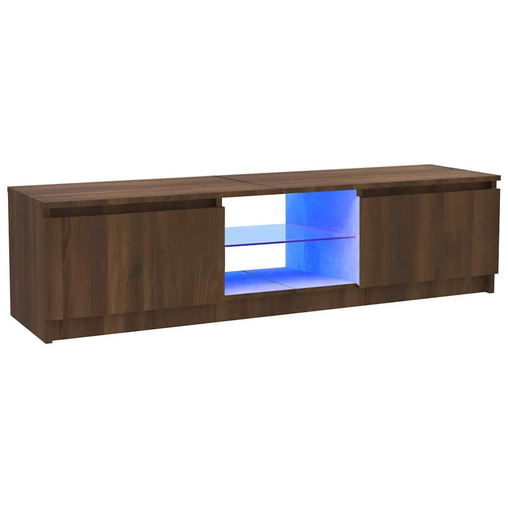 vidaXL TV skříňka s LED osvětlením hnědý dub 120 x 30 x 36 cm