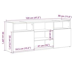 TV skříňka s LED osvětlením kouřový dub 120 x 30 x 50 cm - obrázek 16