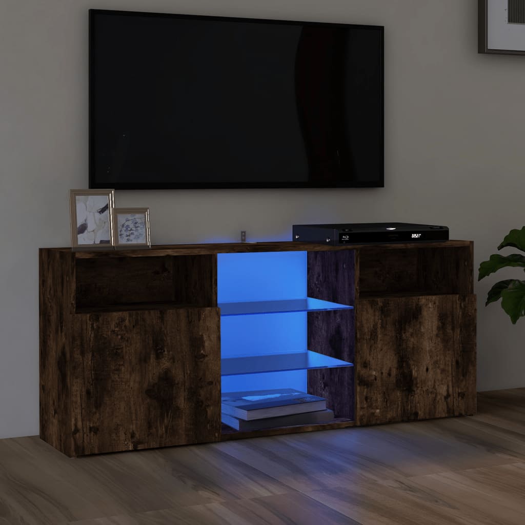 vidaXL TV-taso LED-valoilla savutammi 120x30x50 cm