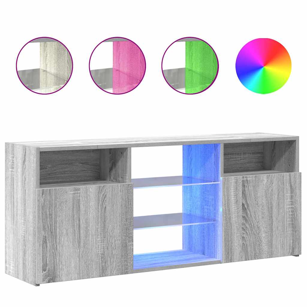 Thumbnail - vidaXL TV-Schrank mit LED-Leuchten Grau Sonoma 120x30x50 cm