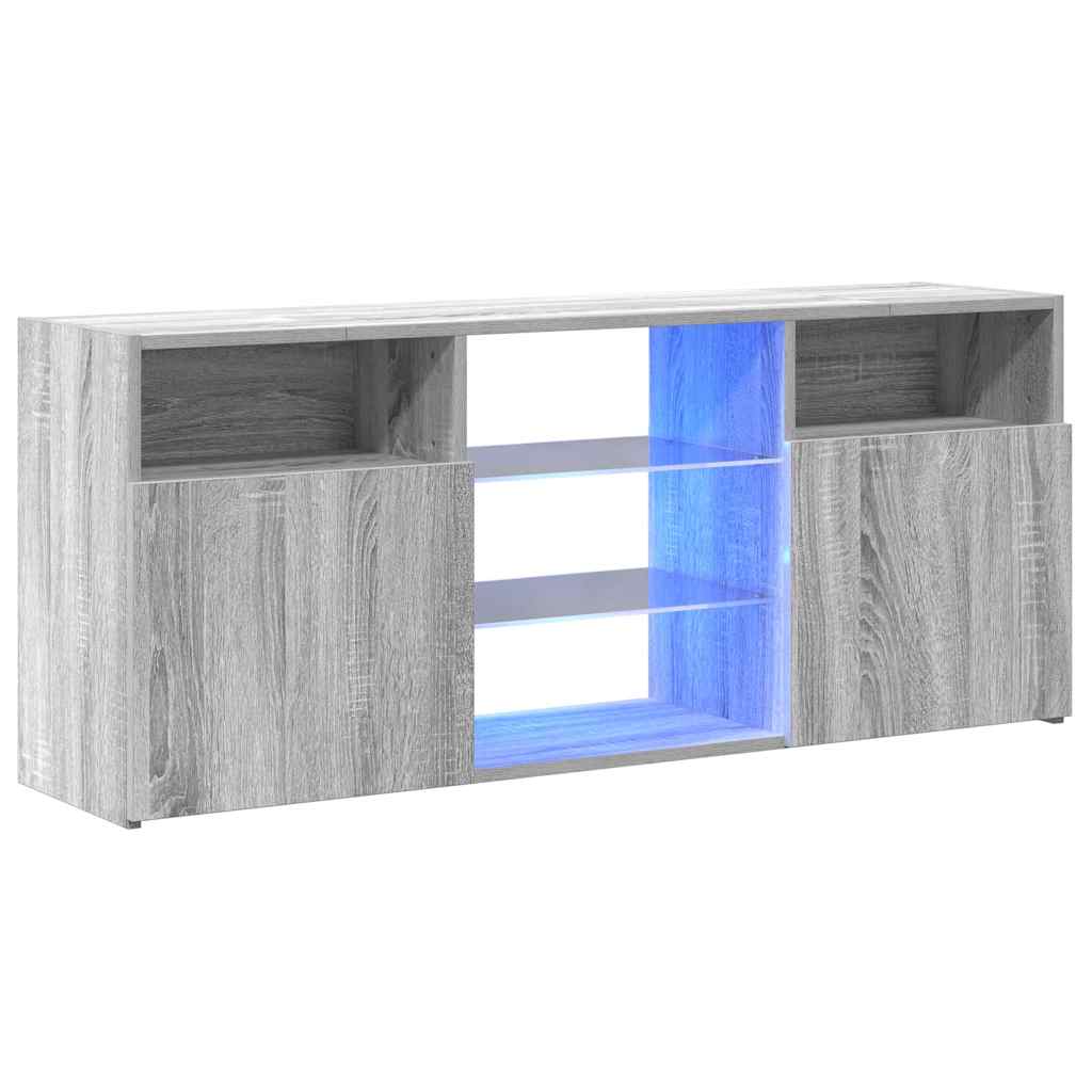 vidaXL Comodă TV cu lumini LED, gri sonoma, 120x30x50 cm