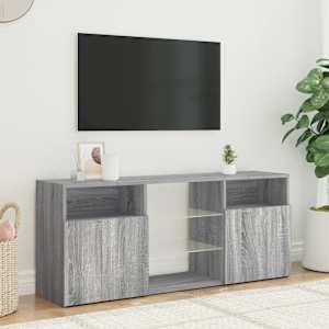 TV skříňka s LED osvětlením šedá sonoma 120 x 30 x 50 cm - obrázek 4