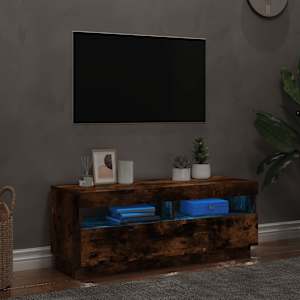 TV skříňka s LED osvětlením kouřový dub 100 x 35 x 40 cm - obrázek 3