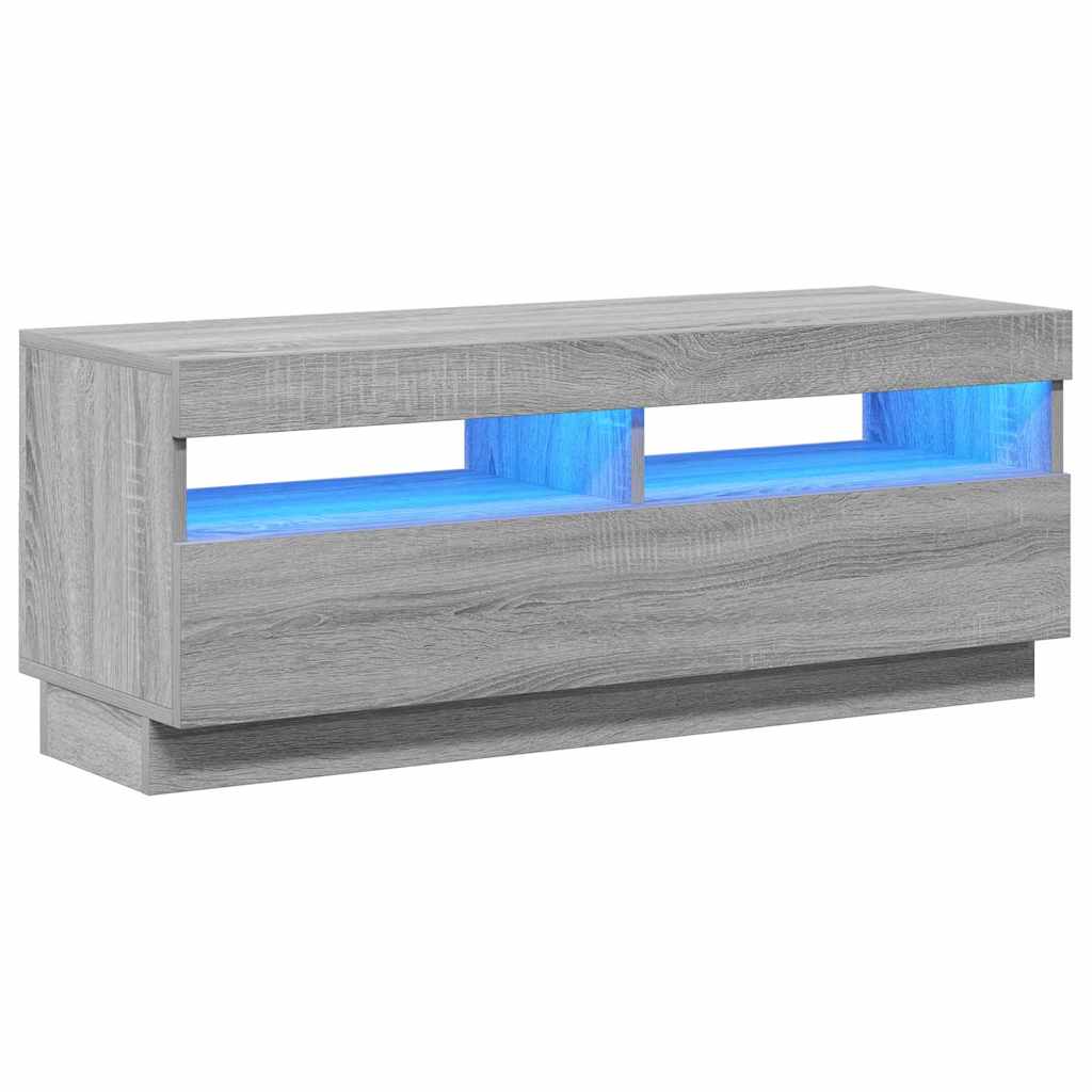 vidaXL TV skříňka s LED osvětlením šedá sonoma 100 x 35 x 40 cm