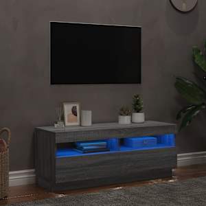 vidaXL TV-Schrank mit LED-Leuchten Grau Sonoma 100x35x40 cm