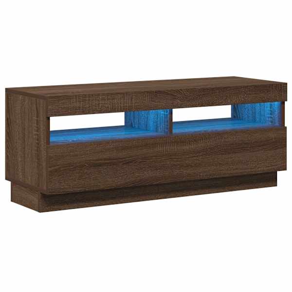 vidaXL telerialus LED-tuledega, pruun tamm, 100 x 35 x 40 cm