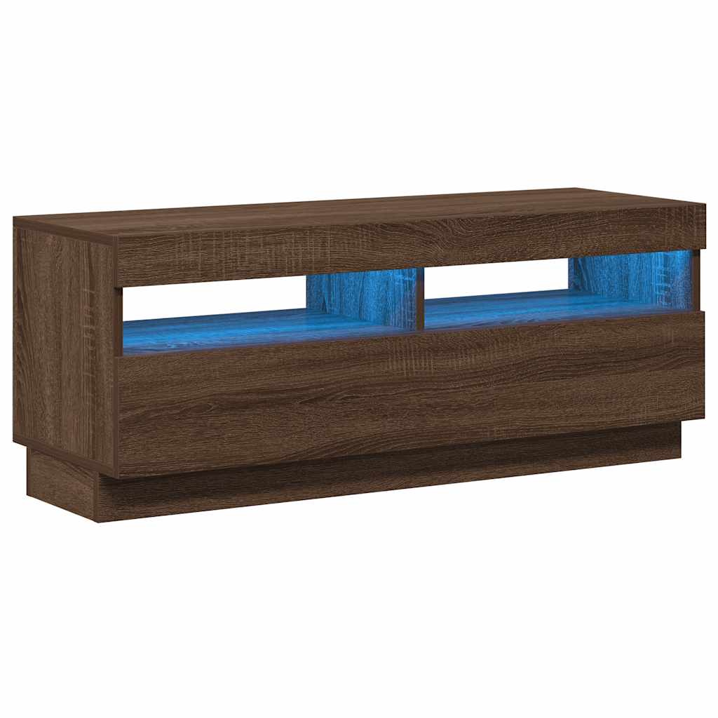 vidaXL TV skříňka s LED osvětlením hnědý dub 100 x 35 x 40 cm