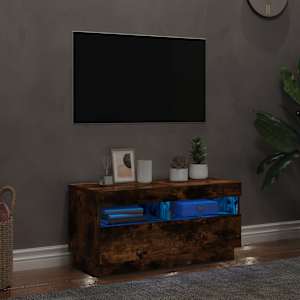TV skříňka s LED osvětlením kouřový dub 80 x 35 x 40 cm - obrázek 3