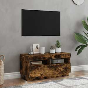 TV skříňka s LED osvětlením kouřový dub 80 x 35 x 40 cm - obrázek 1