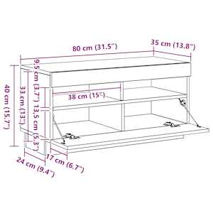 TV skříňka s LED osvětlením šedá sonoma 80 x 35 x 40 cm - obrázek 14